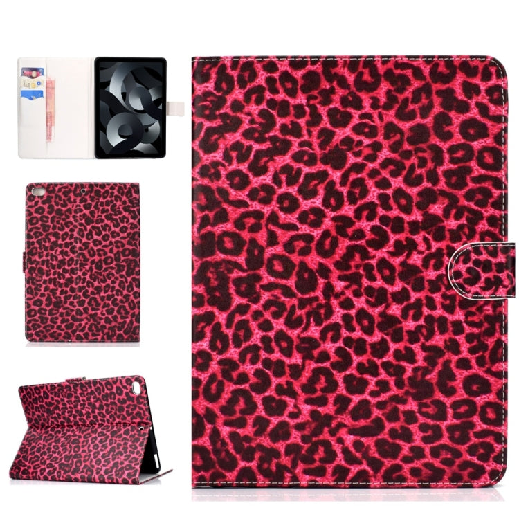 For iPad Air / iPad Air 2  2016 / iPad Pro9.7 / iPad9.7 / 2017 / 2018 Colored Drawing Pattern Horizontal Flip PU Leather Case with Holder & Card Slot & Sleep / Wake-up Function(Red Pink Leopard) - More iPad Cases by buy2fix | Online Shopping UK | buy2fix