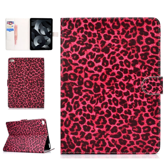 For iPad Air / iPad Air 2  2016 / iPad Pro9.7 / iPad9.7 / 2017 / 2018 Colored Drawing Pattern Horizontal Flip PU Leather Case with Holder & Card Slot & Sleep / Wake-up Function(Red Pink Leopard) - More iPad Cases by buy2fix | Online Shopping UK | buy2fix