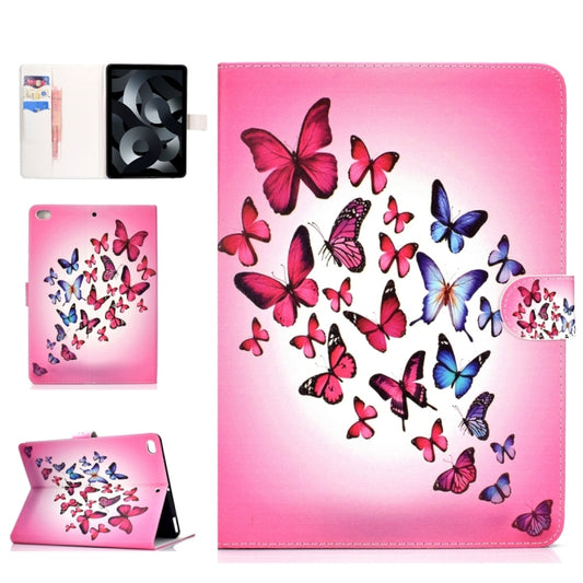For iPad Air / iPad Air 2  2016 / iPad Pro9.7 / iPad9.7 / 2017 / 2018 Colored Drawing Pattern Horizontal Flip PU Leather Case with Holder & Card Slot & Sleep / Wake-up Function(Butterfly) - More iPad Cases by buy2fix | Online Shopping UK | buy2fix