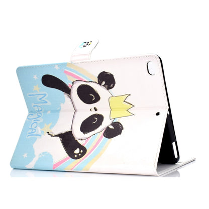 For iPad Air / iPad Air 2  2016 / iPad Pro9.7 / iPad9.7 / 2017 / 2018 Colored Drawing Pattern Horizontal Flip PU Leather Case with Holder & Card Slot & Sleep / Wake-up Function(Crown Panda) - More iPad Cases by buy2fix | Online Shopping UK | buy2fix