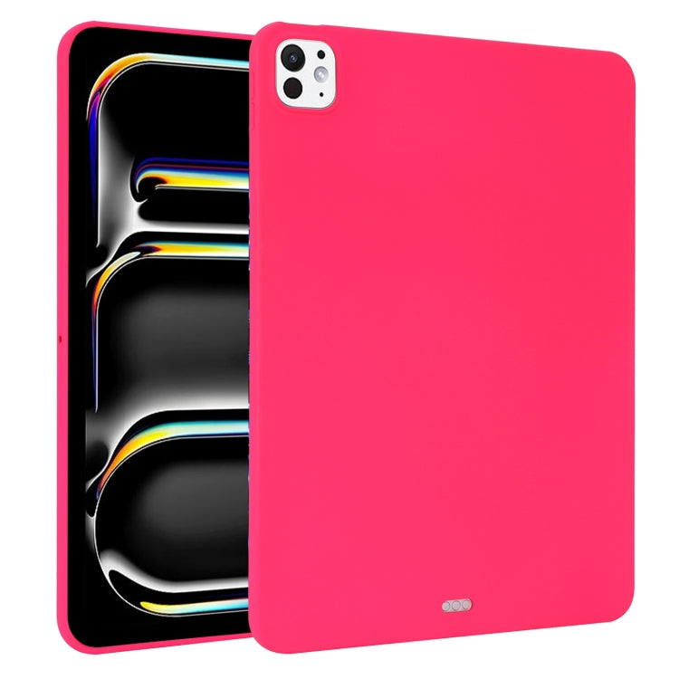 For iPad Pro 13 2024 Oil Spray Skin-friendly TPU Tablet Case(Rose Red) - iPad Pro 13 2024 Cases by buy2fix | Online Shopping UK | buy2fix