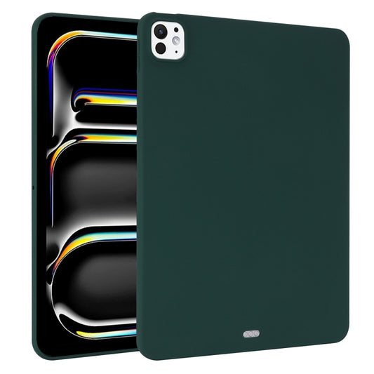 For iPad Pro 13 2025 / 2024 Oil Spray Skin-friendly TPU Tablet Case(Deep Green) by buy2fix