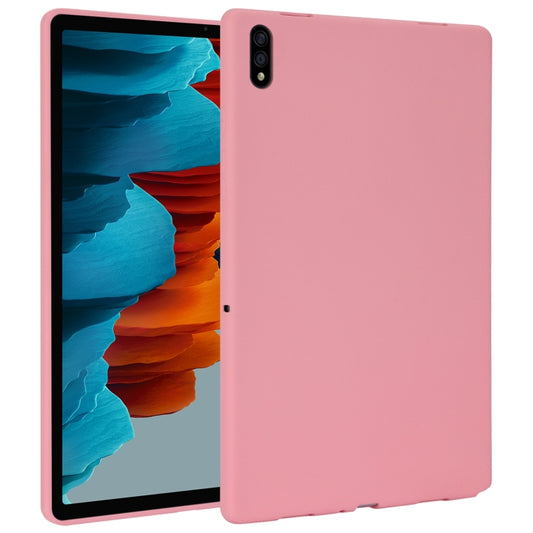 For Samsung Galaxy Tab S7 / S8 Oil Spray Skin-friendly TPU Tablet Case(Pink) by buy2fix