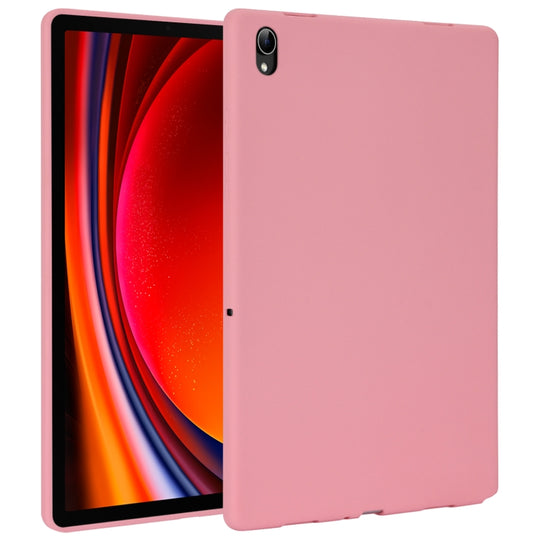 For Samsung Galaxy Tab S9 Oil Spray Skin-friendly TPU Tablet Case(Pink)