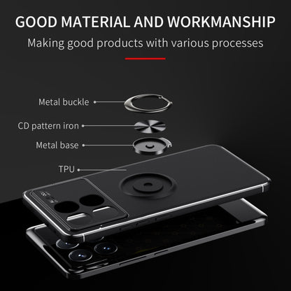 For Xiaomi Redmi K70 / K70 Pro Metal Ring Holder TPU Phone Case(Black+Blue) - K70 Pro Cases by buy2fix | Online Shopping UK | buy2fix