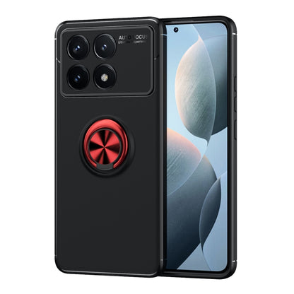 For Xiaomi Redmi K70 / K70 Pro Metal Ring Holder TPU Phone Case(Black+Red) - K70 Pro Cases by buy2fix | Online Shopping UK | buy2fix