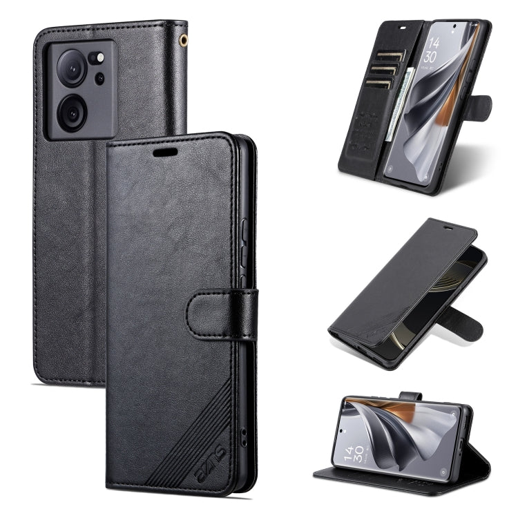 For Xiaomi 13T / Redmi K60 Ultra AZNS Sheepskin Texture Flip Leather Phone Case(Black) - Redmi K60 Ultra Cases by AZNS | Online Shopping UK | buy2fix