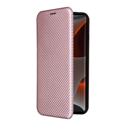 For Motorola Edge 50 Pro Carbon Fiber Texture Flip Leather Phone Case(Pink) - Motorola Cases by buy2fix | Online Shopping UK | buy2fix