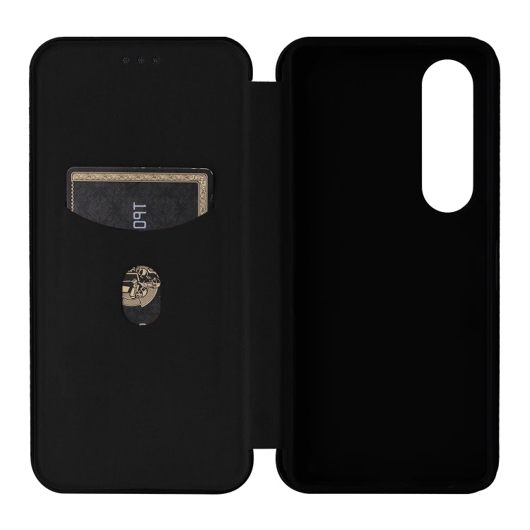 For Sony Xperia 1 VI 2024 Carbon Fiber Texture Flip Leather Phone Case(Black) by buy2fix