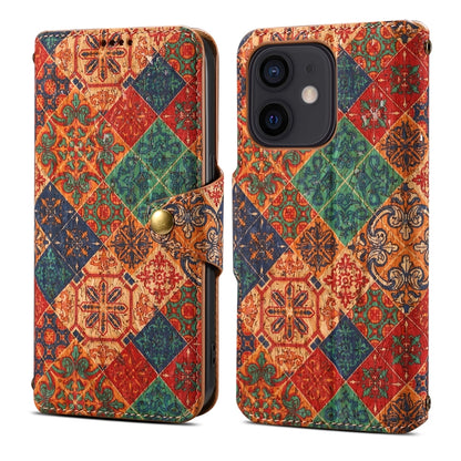 For iPhone 11 Denior Flower Language Series Cork Fabric Oil Edge Leather Phone Case(Winter) - iPhone 11 Cases by Denior | Online Shopping UK | buy2fix