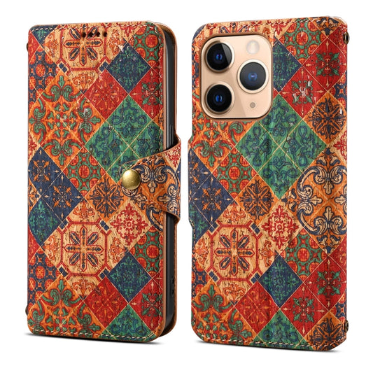 For iPhone 11 Pro Denior Flower Language Series Cork Fabric Oil Edge Leather Phone Case(Winter) - iPhone 11 Pro Cases by Denior | Online Shopping UK | buy2fix