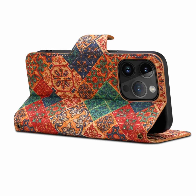 For iPhone 11 Pro Denior Flower Language Series Cork Fabric Oil Edge Leather Phone Case(Winter) - iPhone 11 Pro Cases by Denior | Online Shopping UK | buy2fix