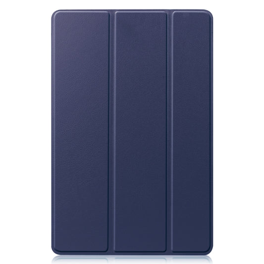 For Samsung Galaxy Tab S7 T870 Custer Texture Horizontal Flip Leather Case with Three-folding Holder & Sleep / Wake-up Function(Dark Blue) by buy2fix