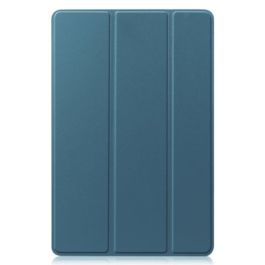 For Samsung Galaxy Tab S7 T870 Custer Texture Horizontal Flip Leather Case with Three-folding Holder & Sleep / Wake-up Function(Dark Green) by buy2fix