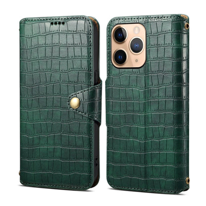 For iPhone 11 Pro Max Denior Crocodile Texture Oil Edge Leather Phone Case(Green) - iPhone 11 Pro Max Cases by Denior | Online Shopping UK | buy2fix