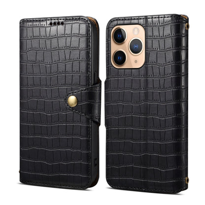 For iPhone 11 Pro Max Denior Crocodile Texture Oil Edge Leather Phone Case(Black) - iPhone 11 Pro Max Cases by Denior | Online Shopping UK | buy2fix