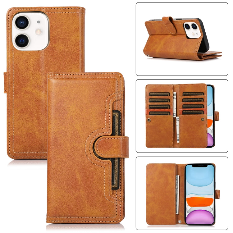For iPhone 11 Wristband Card Slot Leather Phone Case(Brown) - iPhone 11 Cases by buy2fix | Online Shopping UK | buy2fix