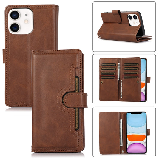 For iPhone 11 Wristband Card Slot Leather Phone Case(Coffee) - iPhone 11 Cases by buy2fix | Online Shopping UK | buy2fix