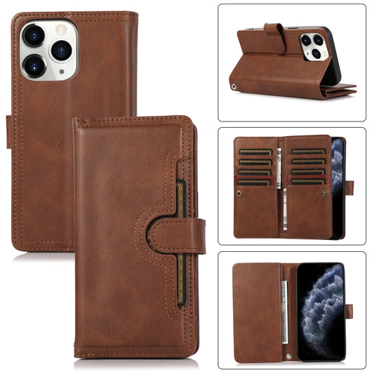 For iPhone 11 Pro Wristband Card Slot Leather Phone Case(Coffee) - iPhone 11 Pro Cases by buy2fix | Online Shopping UK | buy2fix