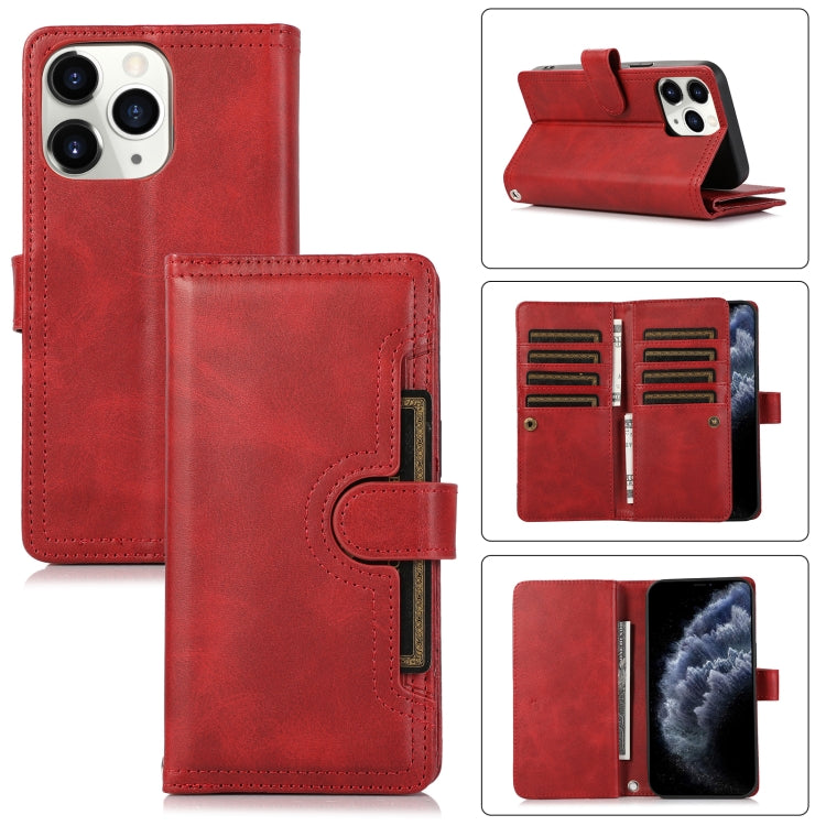 For iPhone 11 Pro Max Wristband Card Slot Leather Phone Case(Red) - iPhone 11 Pro Max Cases by buy2fix | Online Shopping UK | buy2fix