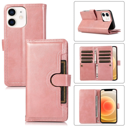 For iPhone 12 / 12 Pro Wristband Card Slot Leather Phone Case(Rose Gold) - iPhone 12 / 12 Pro Cases by buy2fix | Online Shopping UK | buy2fix