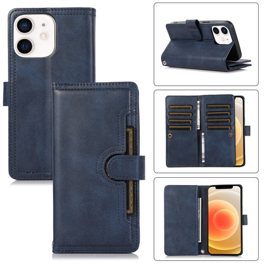 For iPhone 12 / 12 Pro Wristband Card Slot Leather Phone Case(Blue) - iPhone 12 / 12 Pro Cases by buy2fix | Online Shopping UK | buy2fix