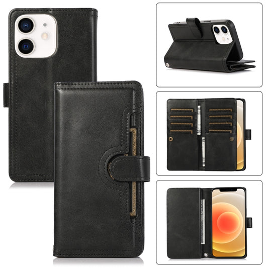 For iPhone 12 mini Wristband Card Slot Leather Phone Case(Black) - iPhone 12 mini Cases by buy2fix | Online Shopping UK | buy2fix