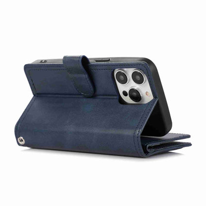 For iPhone 13 Wristband Card Slot Leather Phone Case(Blue) - iPhone 13 Cases by buy2fix | Online Shopping UK | buy2fix
