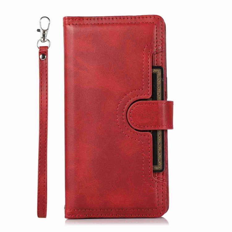 For iPhone 13 Pro Max Wristband Card Slot Leather Phone Case(Red) - iPhone 13 Pro Max Cases by buy2fix | Online Shopping UK | buy2fix