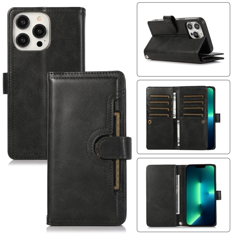 For iPhone 13 Pro Max Wristband Card Slot Leather Phone Case(Black) - iPhone 13 Pro Max Cases by buy2fix | Online Shopping UK | buy2fix