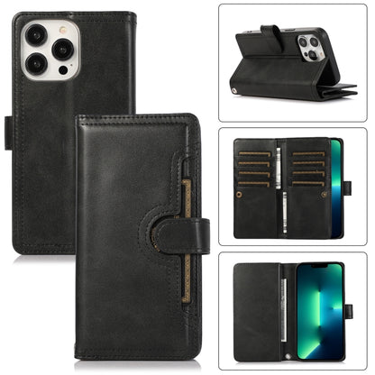 For iPhone 13 Pro Max Wristband Card Slot Leather Phone Case(Black) - iPhone 13 Pro Max Cases by buy2fix | Online Shopping UK | buy2fix