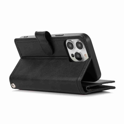 For iPhone 13 Pro Max Wristband Card Slot Leather Phone Case(Black) - iPhone 13 Pro Max Cases by buy2fix | Online Shopping UK | buy2fix