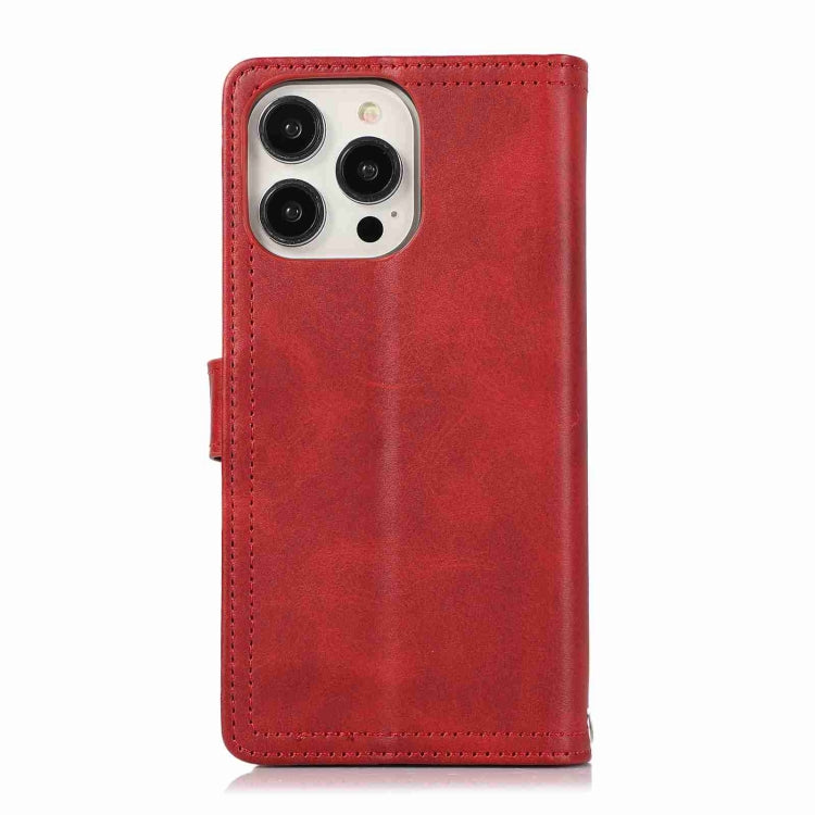 For iPhone 14 Pro Max Wristband Card Slot Leather Phone Case(Red) - iPhone 14 Pro Max Cases by buy2fix | Online Shopping UK | buy2fix