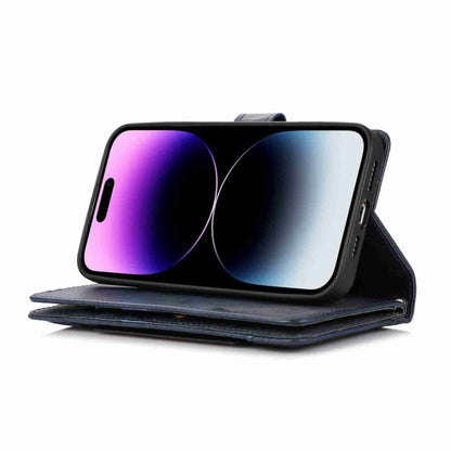 For iPhone 14 Pro Max Wristband Card Slot Leather Phone Case(Blue) - iPhone 14 Pro Max Cases by buy2fix | Online Shopping UK | buy2fix