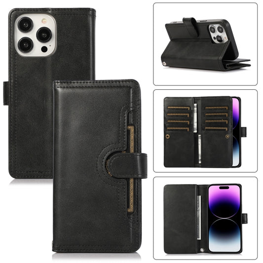 For iPhone 14 Pro Max Wristband Card Slot Leather Phone Case(Black) - iPhone 14 Pro Max Cases by buy2fix | Online Shopping UK | buy2fix