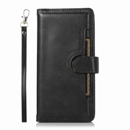 For iPhone 15 Wristband Card Slot Leather Phone Case(Black) - iPhone 15 Cases by buy2fix | Online Shopping UK | buy2fix