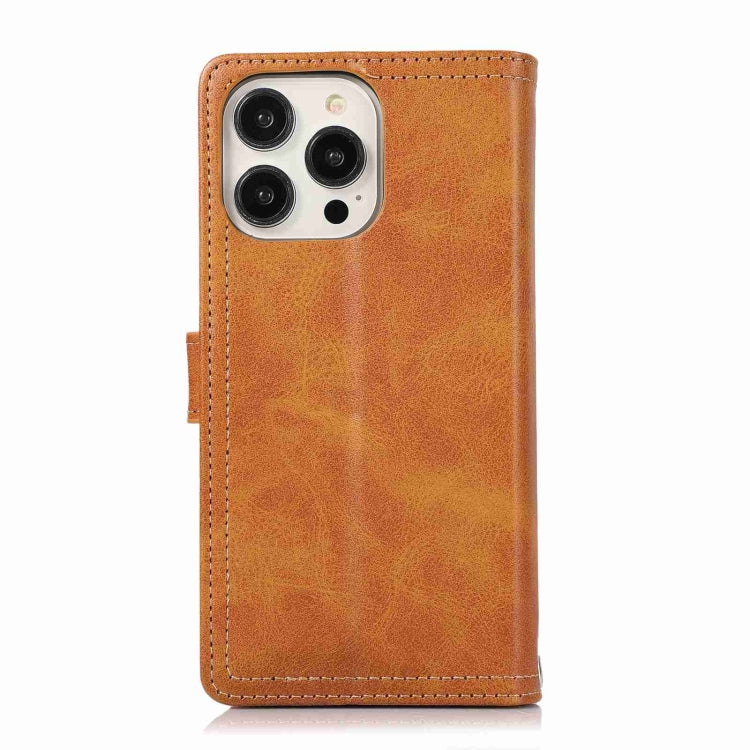 For iPhone 15 Plus Wristband Card Slot Leather Phone Case(Brown) - iPhone 15 Plus Cases by buy2fix | Online Shopping UK | buy2fix