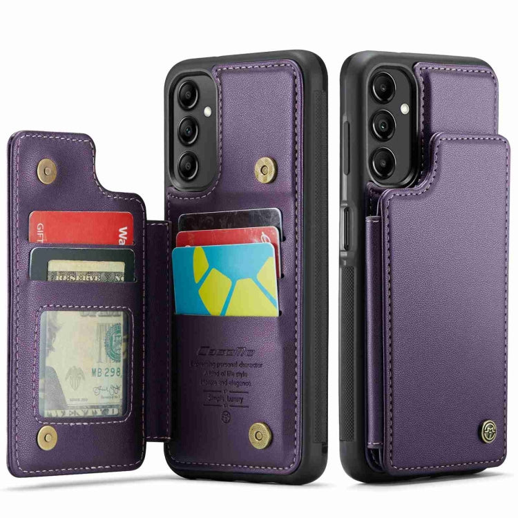 For Samsung Galaxy A14 CaseMe C22 Card Slots Holder RFID Anti-theft Phone Case(Purple) - Galaxy Phone Cases by CaseMe | Online Shopping UK | buy2fix