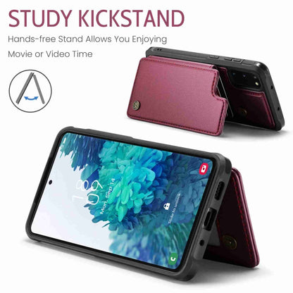 For Samsung Galaxy S20 FE CaseMe C22 Card Slots Holder RFID Anti-theft Phone Case(Wine Red) by CaseMe