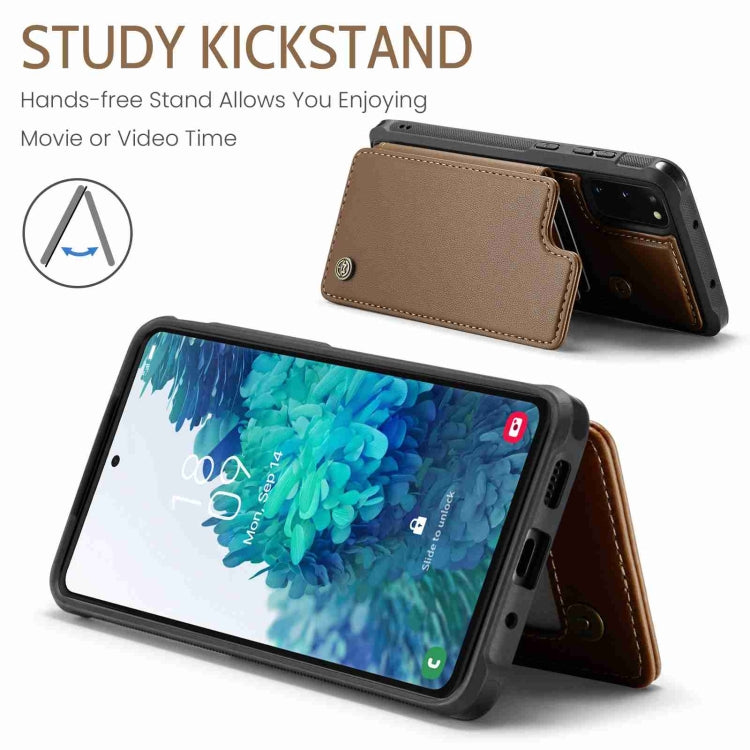 For Samsung Galaxy S20 FE CaseMe C22 Card Slots Holder RFID Anti-theft Phone Case(Brown) by CaseMe