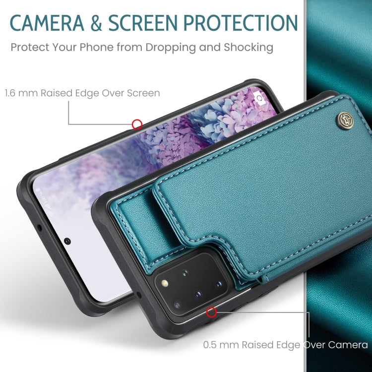 For Samsung Galaxy S20+ CaseMe C22 Card Slots Holder RFID Anti-theft Phone Case(Blue Green) by CaseMe