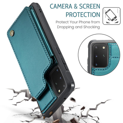 For Samsung Galaxy S20+ CaseMe C22 Card Slots Holder RFID Anti-theft Phone Case(Blue Green) by CaseMe
