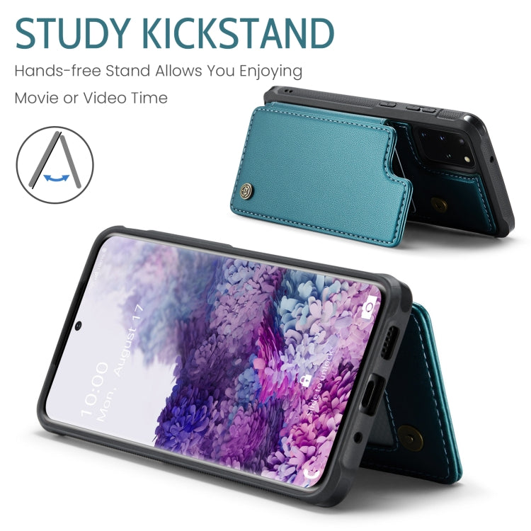 For Samsung Galaxy S20+ CaseMe C22 Card Slots Holder RFID Anti-theft Phone Case(Blue Green) by CaseMe