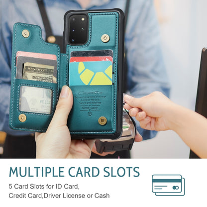 For Samsung Galaxy S20+ CaseMe C22 Card Slots Holder RFID Anti-theft Phone Case(Blue Green) by CaseMe