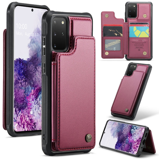 For Samsung Galaxy S20+ CaseMe C22 Card Slots Holder RFID Anti-theft Phone Case(Wine Red) by CaseMe
