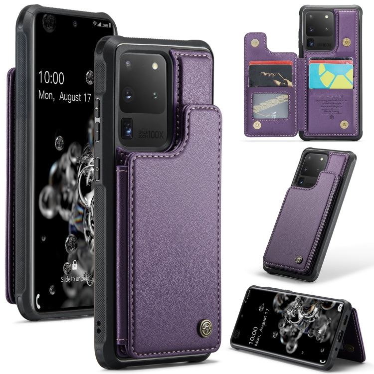 For Samsung Galaxy S20 Ultra CaseMe C22 Card Slots Holder RFID Anti-theft Phone Case(Purple) by CaseMe