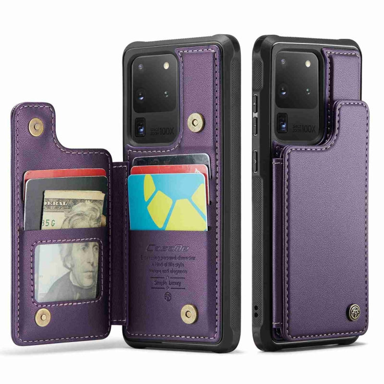 For Samsung Galaxy S20 Ultra CaseMe C22 Card Slots Holder RFID Anti-theft Phone Case(Purple) by CaseMe