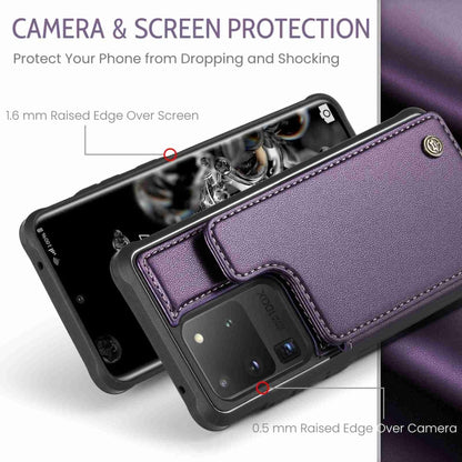 For Samsung Galaxy S20 Ultra CaseMe C22 Card Slots Holder RFID Anti-theft Phone Case(Purple) by CaseMe