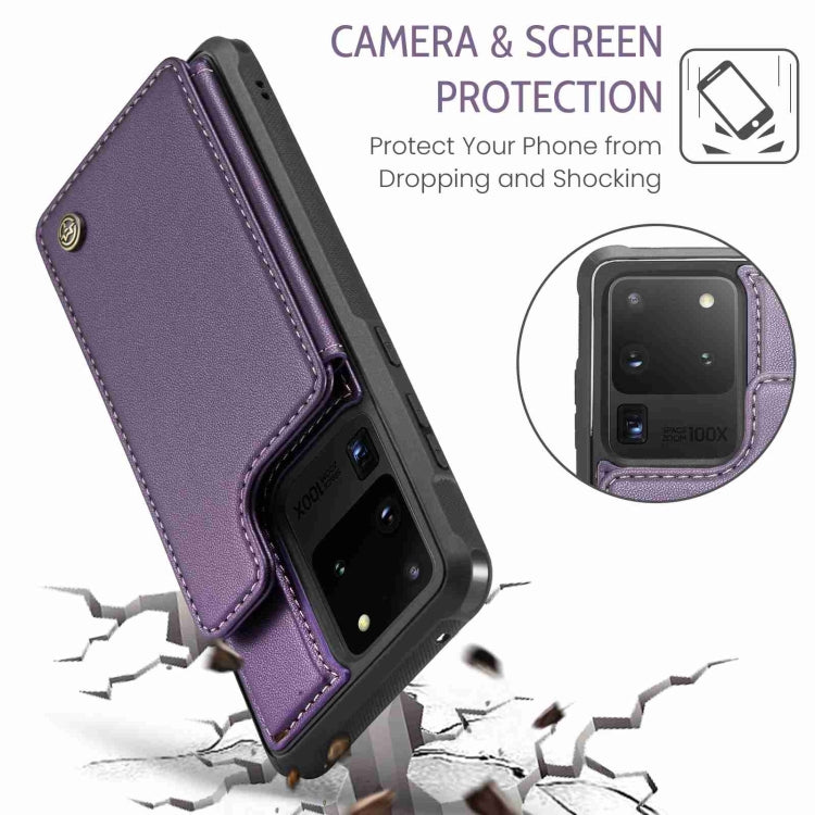 For Samsung Galaxy S20 Ultra CaseMe C22 Card Slots Holder RFID Anti-theft Phone Case(Purple) by CaseMe