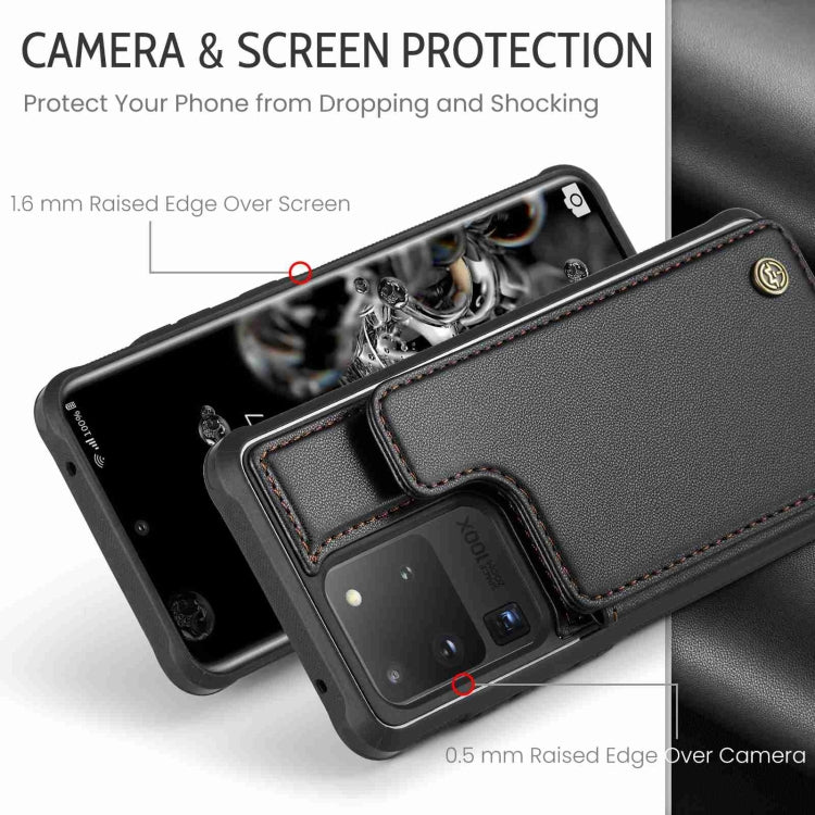 For Samsung Galaxy S20 Ultra CaseMe C22 Card Slots Holder RFID Anti-theft Phone Case(Black) by CaseMe
